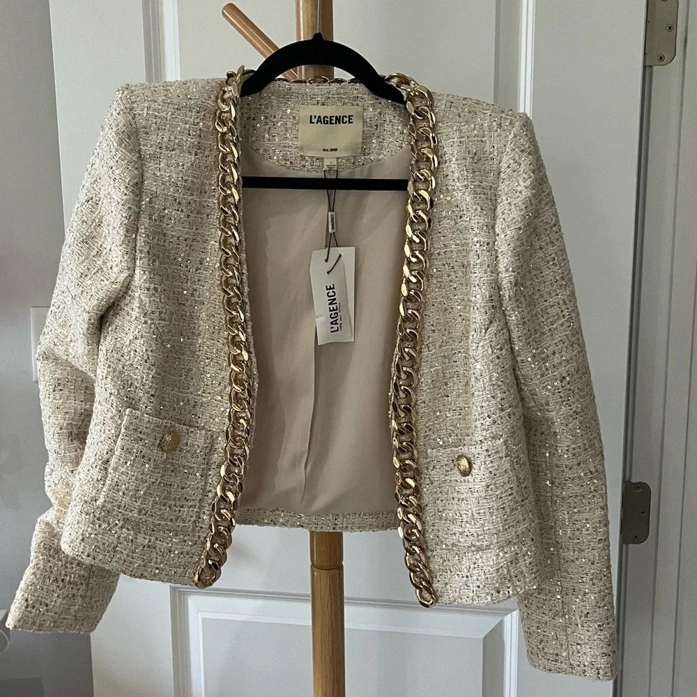 L’Agence- Greta Chain Jacket in Champagne - Picture 2 of 4